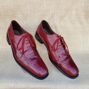 Stacy Adams Embossed Red Oxford Shoe
